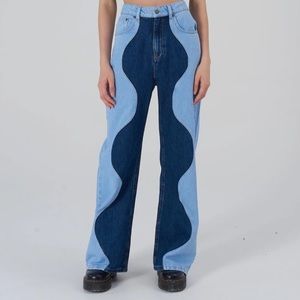 Ragged Priest / Underworld Jean/ Wide Leg/ Flare/ High-Rise / Blue Wave Panel